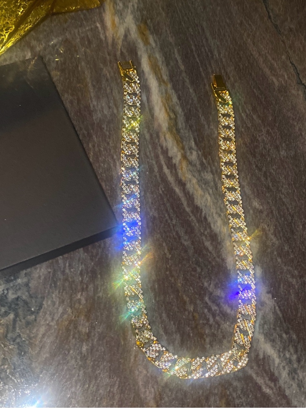 ICED OUT ENCRUSTED PAVE
20" YELLOW GOLD GP GIFT
BOXED NEW!!!